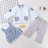婴儿春装男女宝宝薄棉衣套装0-2岁新生儿衣服纯棉马甲三件套夹棉|ms