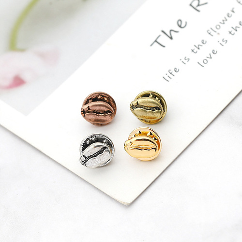 European and American clothing corsage manufacturers wholesale coffee appliance series badges metal coffee bean brooch collar pin accessories