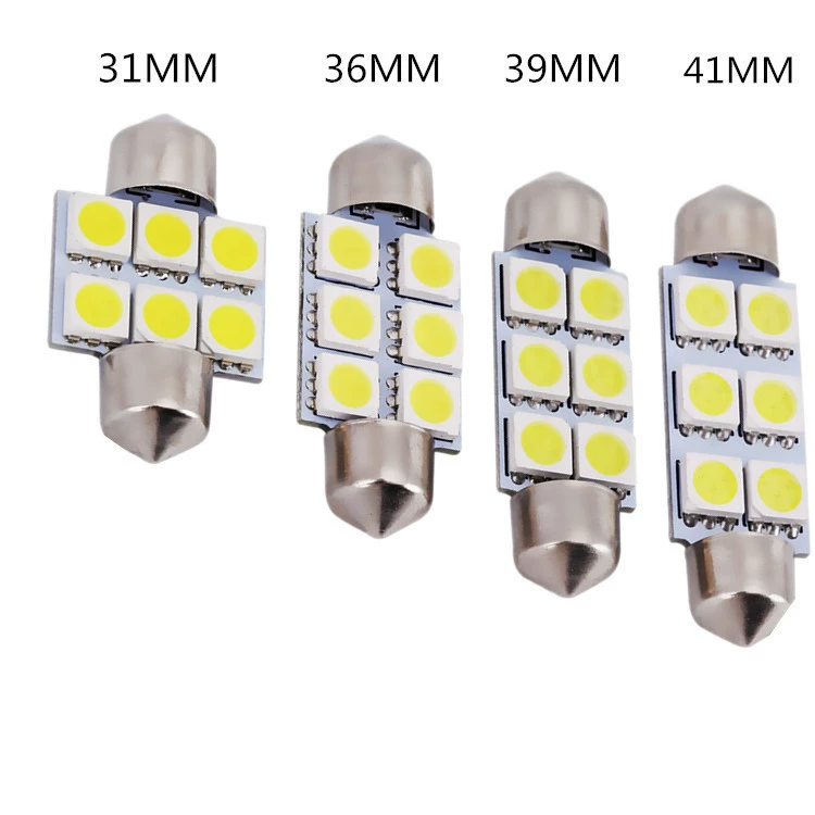 Светодиодный двойной наконечник 5050 6SMD 31 36 39 41 мм свет для чтения багажник свет на крыше