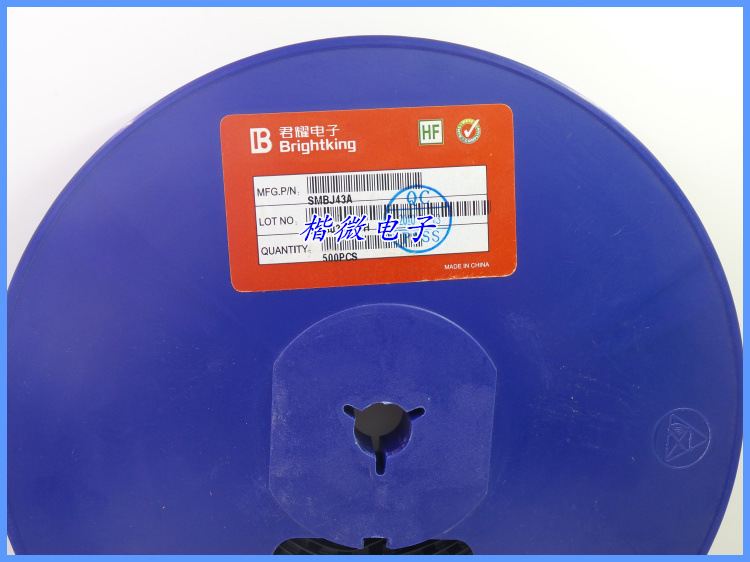 台湾君耀瞬变抑制二极管SMBJ43A 600W 43V 双向 印记MT