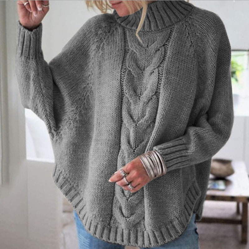 Suéter de punto con mangas de murciélago para mujer, popular en Amazon y eBay, éxito de ventas en otoño e invierno 2026, para comercio exterior.