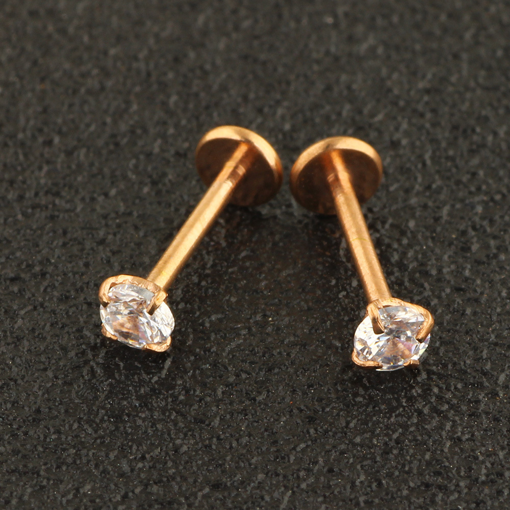 12-Piece Stainless Steel Diamond Stud Earrings Nose Lip Tongue Piercing Jewelry Set detail image 10
