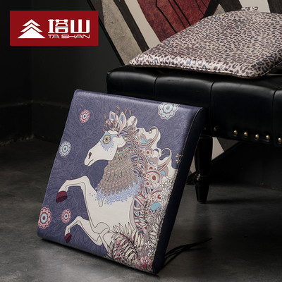 塔山牛皮椅墊坐墊牛皮汽車坐墊辦公室居家用彩繪色綁帶加厚真皮