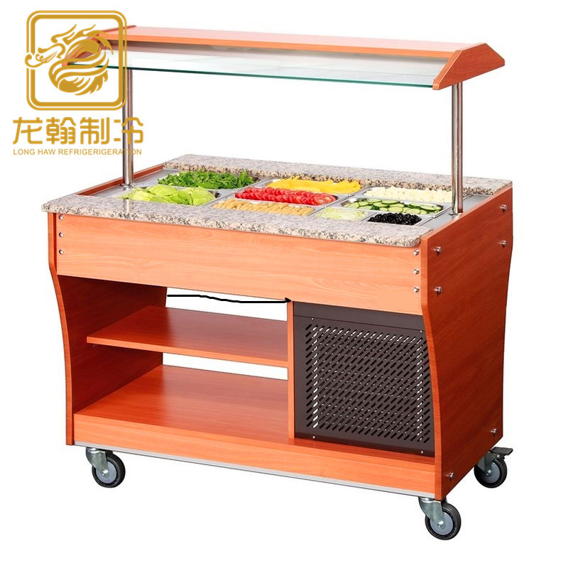 木沙拉台 开放式双开式沙拉台 商用自助餐台 冷藏保鲜 沙拉台