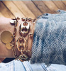 Accessory, metal chain, universal golden bracelet, set suitable for men and women, wish