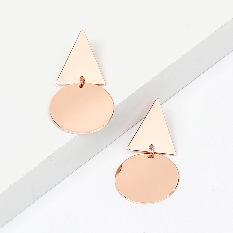 14g Weight Earrings Classification Wedding, Travel Occasion Women'S Gender Fashion Style Rose Gold, Gold, Silver Color European And American Earrings Design Sense Niche Female Earrings French Fashion Retro Elegance Geometric Simple Eardrops 5