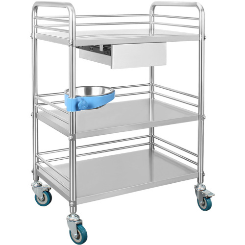 Stainless steel hand truck hospital medical equipment cart dental hand truck operating room instrument storage tool cart