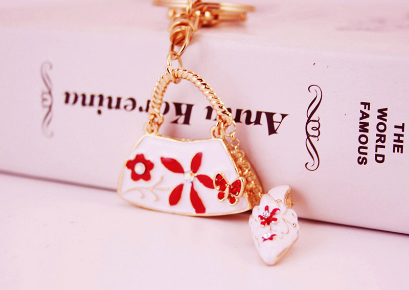 38g Weight Alloy, Metal Material Women'S Gender Pink, Red, Blue, Black Color  Cute Creative Ladies Handbag Shape Car Keychain 4