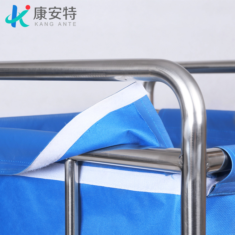 Coche de tres capas de cuidado matutino de acero inoxidable engrosado coche de suciedad cama impermeable barrido edredón ropa coche de suciedad Coche de hospital de cuidado matutino