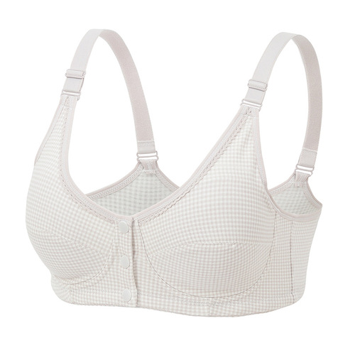 New front row three-button lace bra for middle-aged and elderly people without wire rims nursing bra maternity underwear wholesale