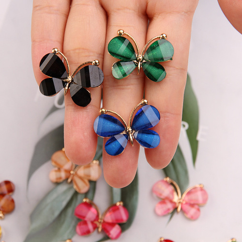 10pcs Mobile phone Case DIY Bowknot alloy jewelry accessories Crystal Butterfly Mobile phoneshell sticker Handmade hair bag accessories