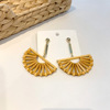 Wooden long woven earrings, European style