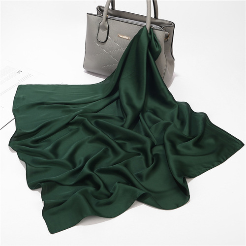 Solid color small square scarf for women retro silk scarf satin imitation silk simple versatile professional scarf spring and autumn FJ178