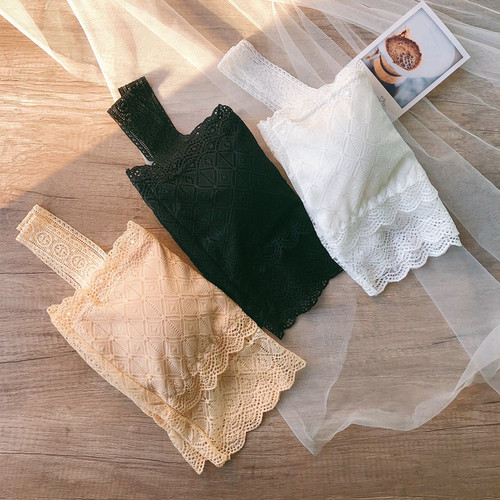 Summer Korean style women's trendy bottoming camisole diamond-shaped lace hollow chest-wrapped short vest anti-exposure tube top