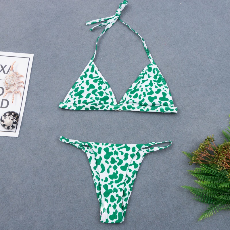 printing triangle split bikini swimwear NSHL52266