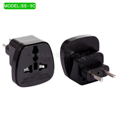 Plug adapter for converting US standards to European standards, European standard two-round travel plug adapter, European-style power adapter