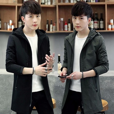 男士外套薄款2019春季新款时尚修身韩版潮流帅气休闲风衣夹克