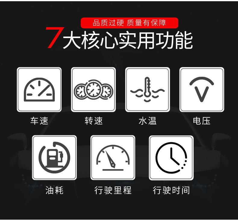 Car Smart Hud Head-Up Display Car High-Definition Obd Portable Lcd Driving Computer Display P10