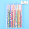 Fresh stationery, hydrolate, watercolour, crayons, black gel pen, water-based pen, set, Japanese and Korean, floral print, 10 colors