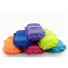 Factory direct sales coral velvet car wash gloves chenille car sponge wholesale car coral sponge