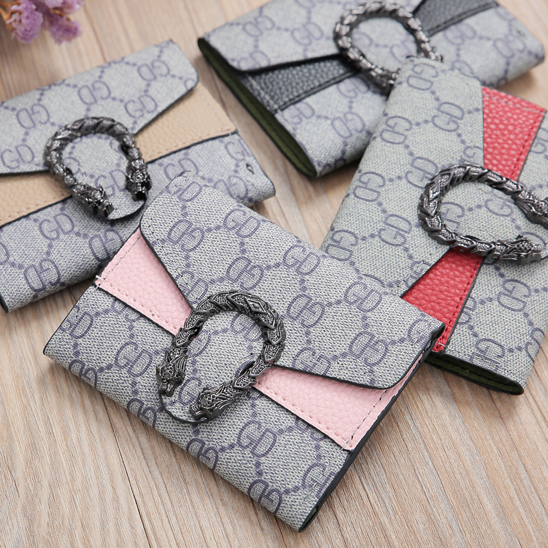 Oil edge short trifold bag