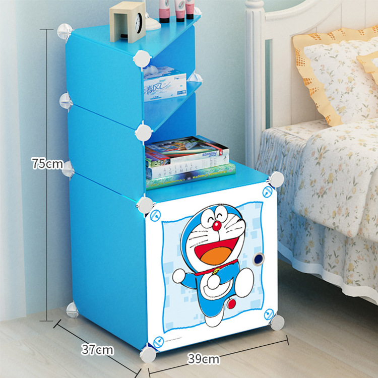 家居防尘卡通床头柜 多功能非实木收纳柜 超薄简易环保树脂柜|ru