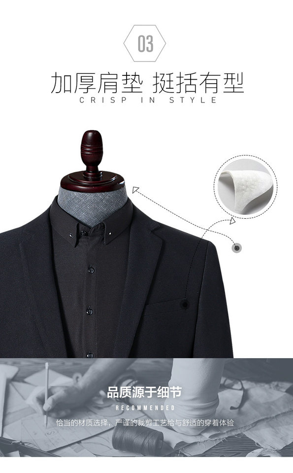 Áo vest nam dáng ôm một hàng cúc xẻ tà sau phong cách Hàn Quốc — Màu đen chi tiết 7