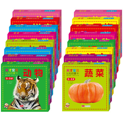 天才宝贝认知启蒙卡片小手撕不烂识字盒卡认动物数数拼音唐诗儿歌