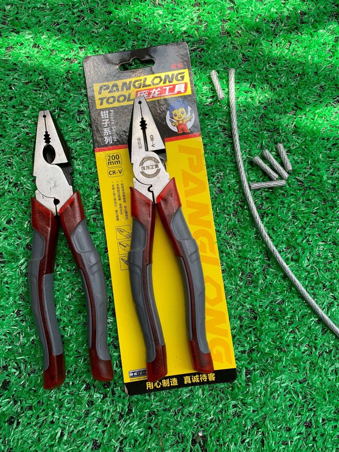 Pang Long marca de acero al cromo vanadio de ahorro de mano de obra alicates de alambre de acero de grado industrial multiusos Tiger alicates de electricista Alicates de punta puntiaguda boca oblicua