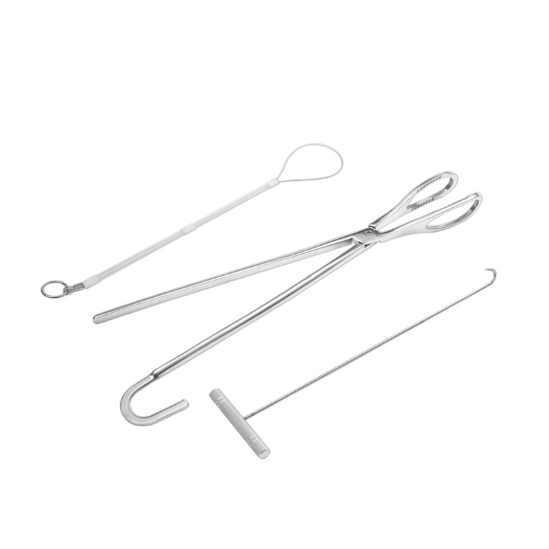 Pinzas de distocio de la siembra veterinaria de acero inoxidable animal grande distocicia entrega gancho entrega cuerda entrega conjunto de tres piezas
