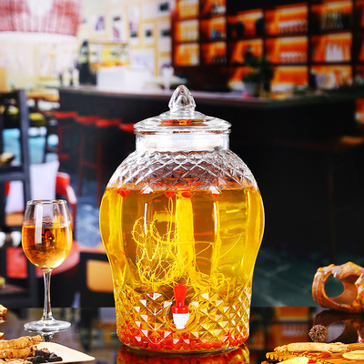 泡酒酿酒专用坛子 玻璃瓶 5斤家用泡酒坛子带龙头 泡酒罐罐 玻璃