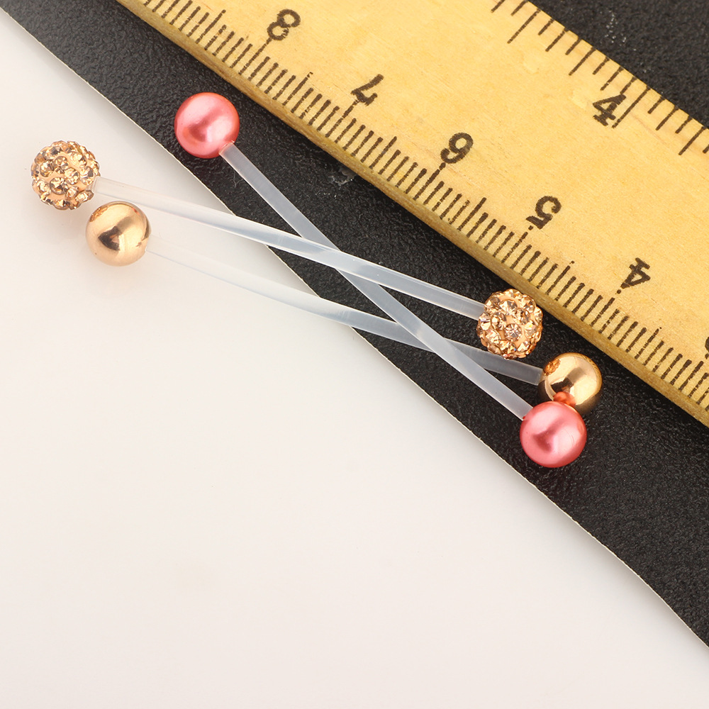 3-Piece Long Soft Rod Industrial Earring Umbilical Piercing Jewelry Set, 316L Surgical Steel, 38mm detail image 9
