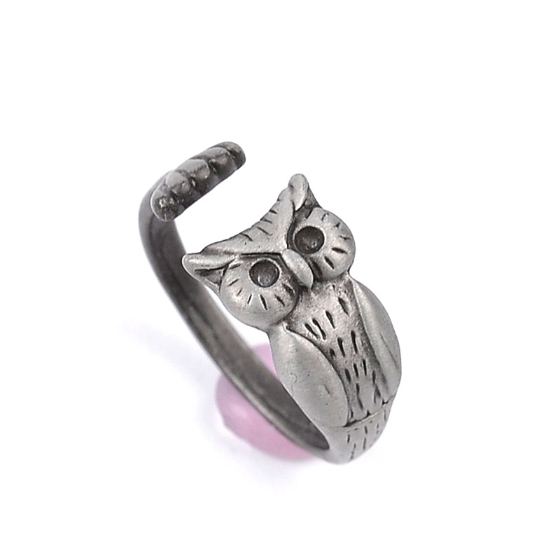 Hot Selling Animal Little Owl Opening Rings Nihaojewelry Fashion Retro Ring Tail Wholesale display picture 5