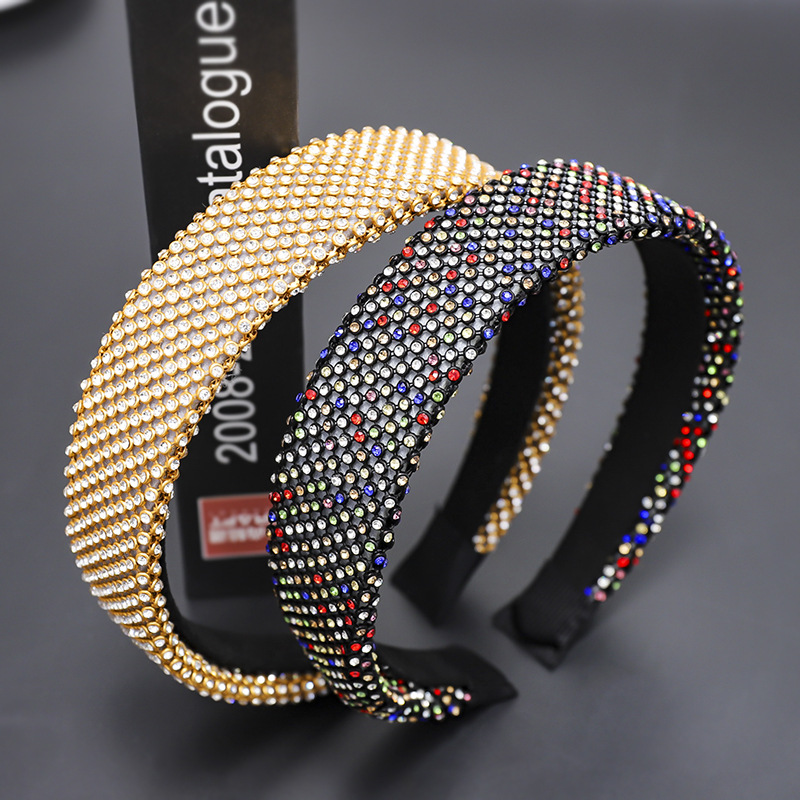 2021 Neues Koreanisches Retro-mode-strass-stirnband Glänzendes Mehrreihiges Farbiges Diamant-voll Diamant-damen-stirnband 2021 display picture 6