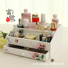 韩国木质首饰盒大号桌面饰品收纳盒创意家居用品抽屉式首饰化妆箱