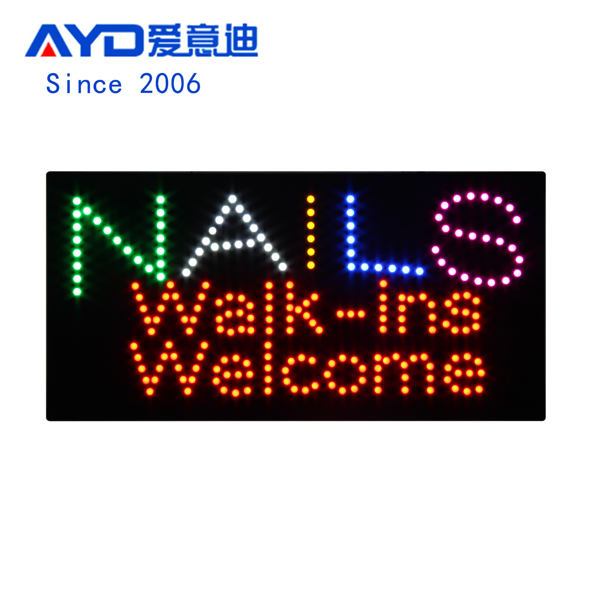 美甲美妆店广告牌标识 LED Nails  Welcome Signs 30X60cm