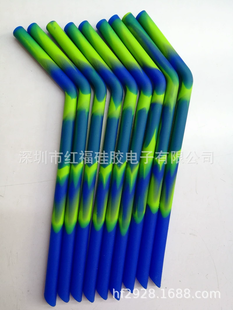 Силиконовая соломинка на заказ двухцветный чай с молоком Кофейная соломинка Amazon Горячий фруктовый сок Чай с молоком Экологичная силиконовая соломка