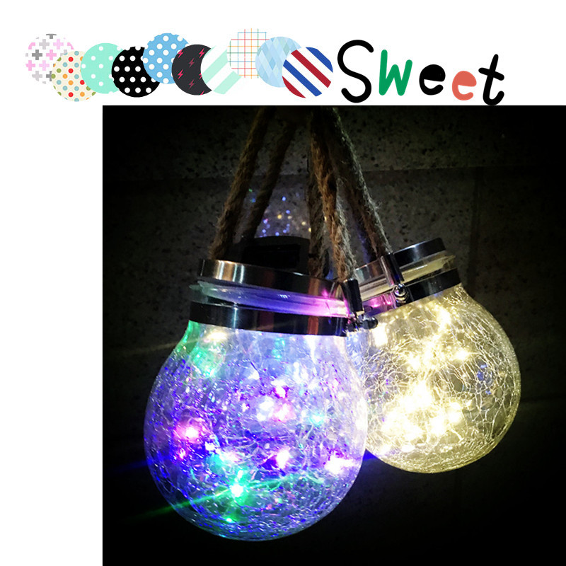 Cross-border outdoor solar glass bottle lamp, street lamp, copper wire lamp, crack solar outdoor special decoration, camping detail image 7