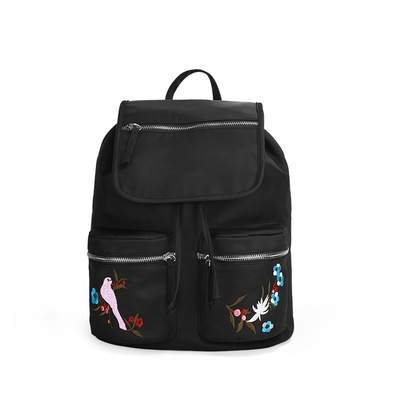 oxford Shoulders Female bag 2019 student knapsack Pump belt Embroidery knapsack leisure time Retro literature Nylon bag