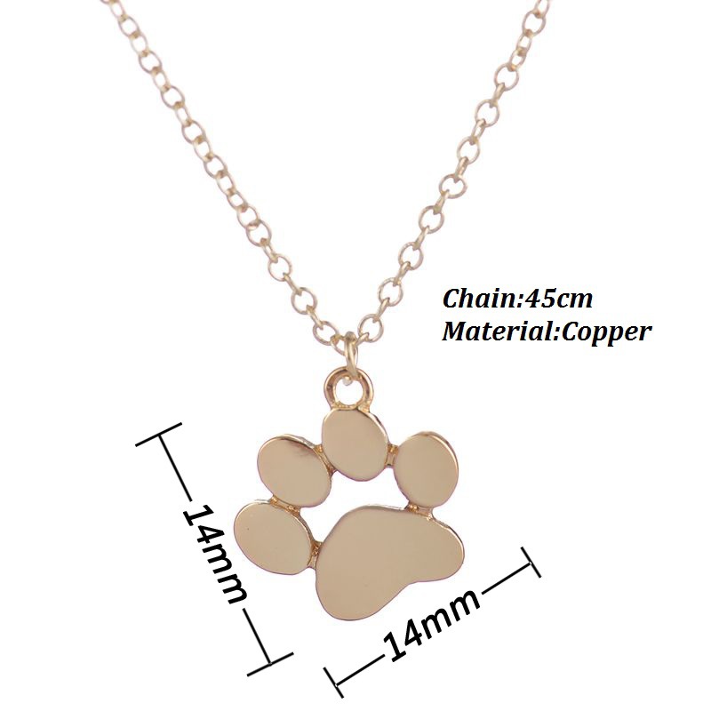 Cute Paw Print Copper Pendant Necklace 1 Piece