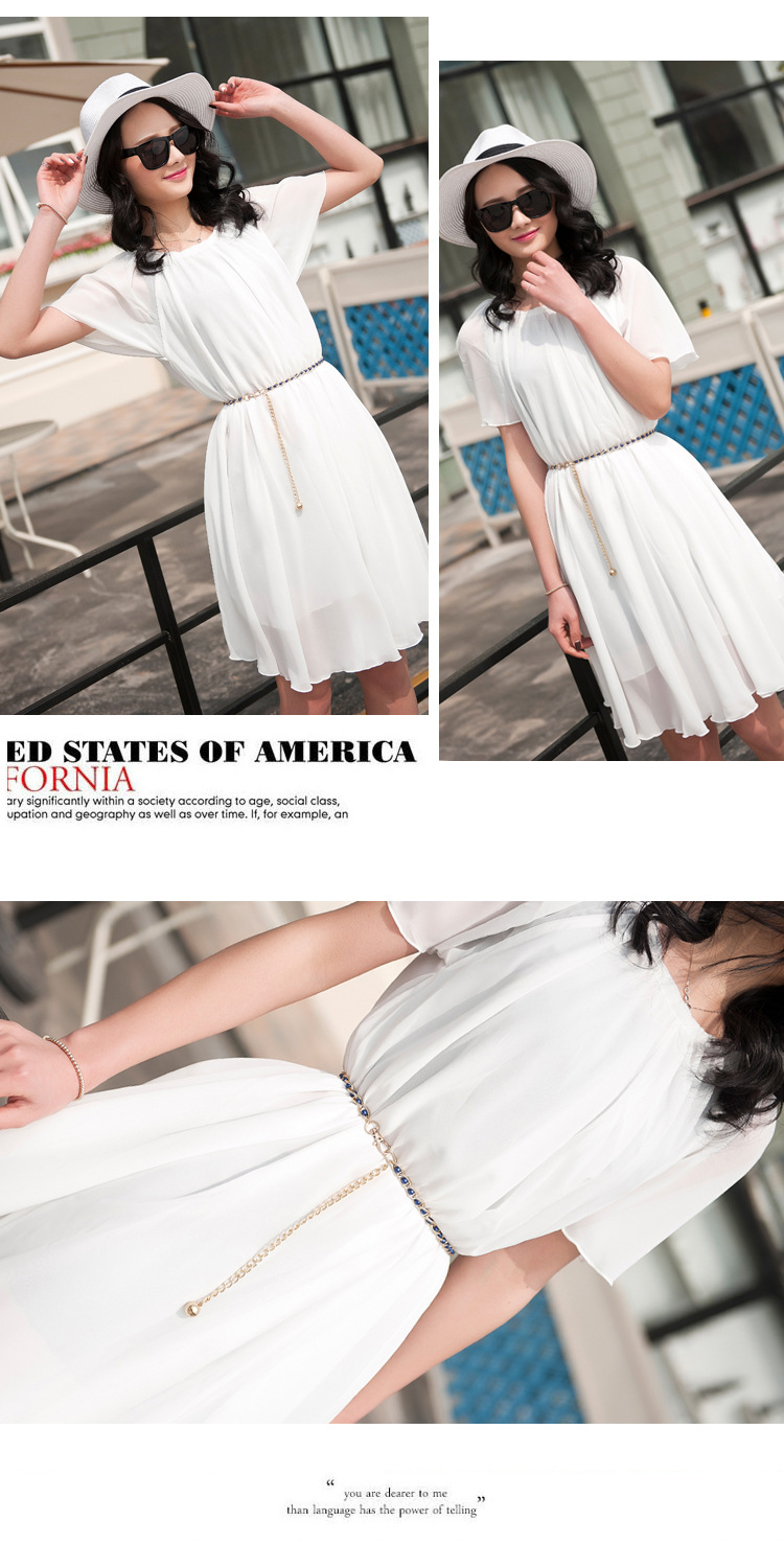 Damen-Frühlings- und Sommerkleid, verzierter Perlengürtel, vielseitiger Metallhaken, dünne Taillenkette, Geschenk_voghion.com