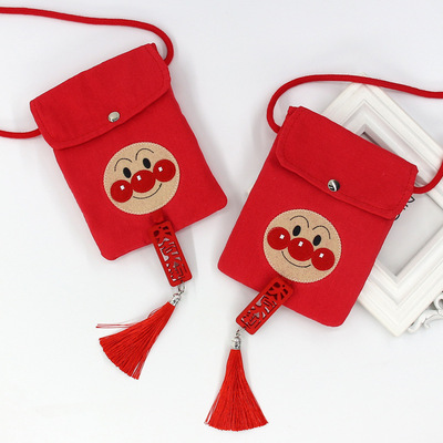 新年款面包超人中國風兒童紅包袋立體卡通寶寶斜挎包零錢壓歲錢包