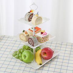Birthday party three-layer fruit plate, living room dry fruit plate, afternoon tea snack tray, dessert table decoration, multi-layer cake stand