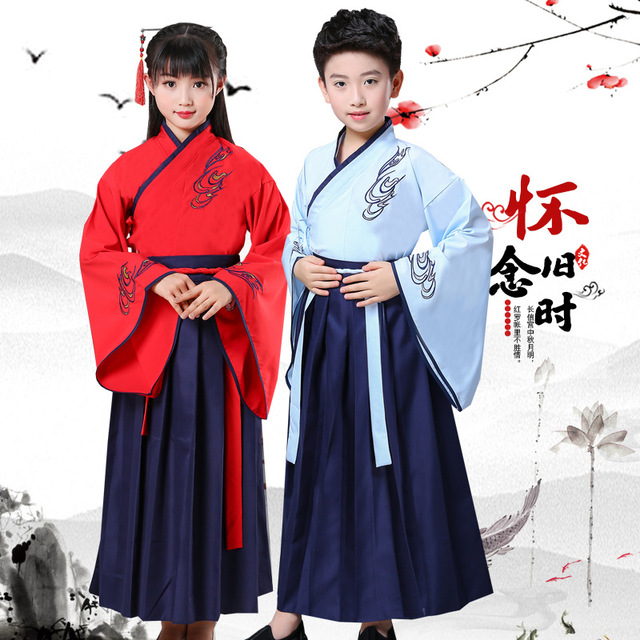 儿童汉服儒裙古装男女中国风小书童国学服男童唐装演出服民族风夏 价格 厂家 哪里买 我有货 B 5yoho Cn
