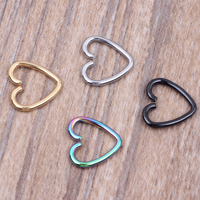 Fashion Heart Shape Stainless Steel Nose Ring 1 Piece