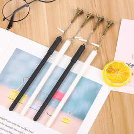韩版创意埃菲尔铁塔中性笔 学生学习文具 办公签字笔水笔批发