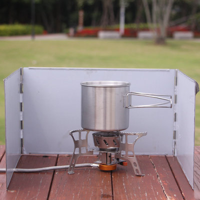 亚马逊直供户外不锈钢挡风板 野营炉头防风板 迷你防风板|ms