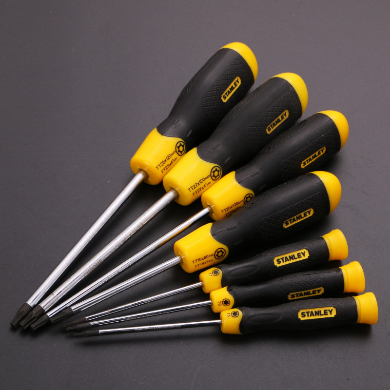 史丹利螺丝批套装单件螺丝刀铬钒钢 中孔花型 大小螺丝刀规格单个