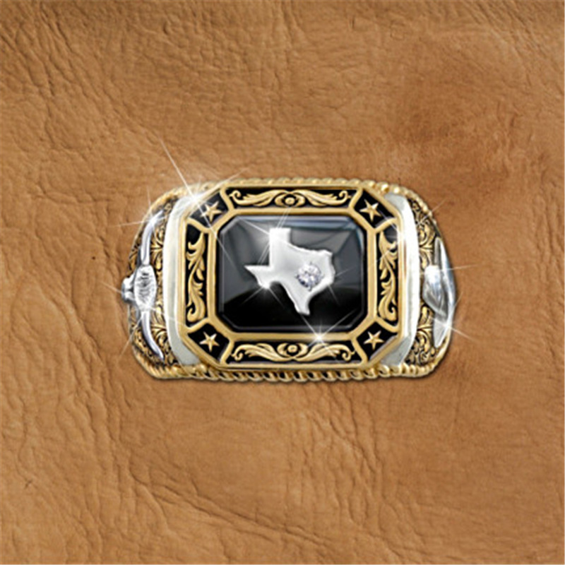 Texas Map Badge Ring