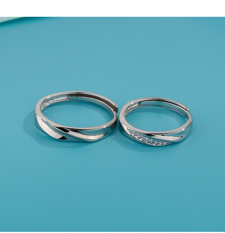 Fashion Round Copper Plating Inlay Zircon Rings 1 Piece